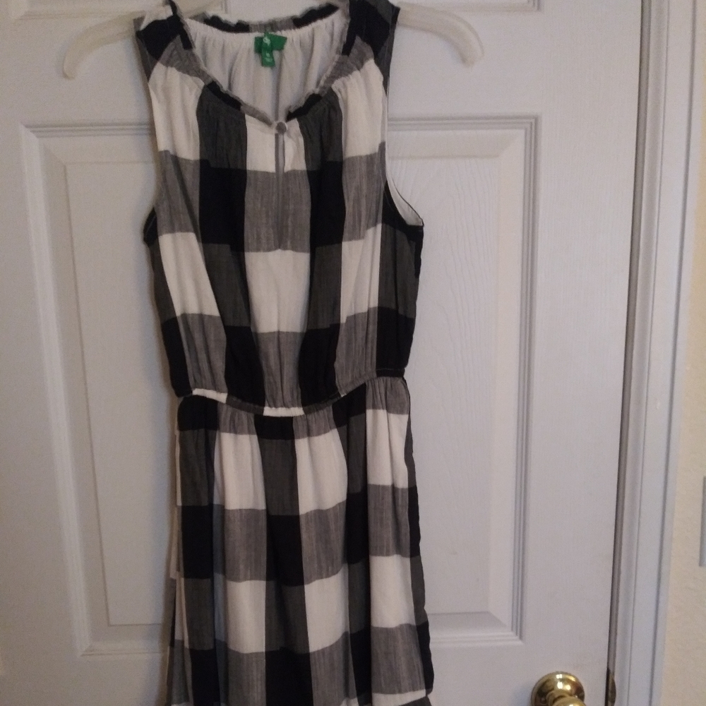 Black and white checkered dress